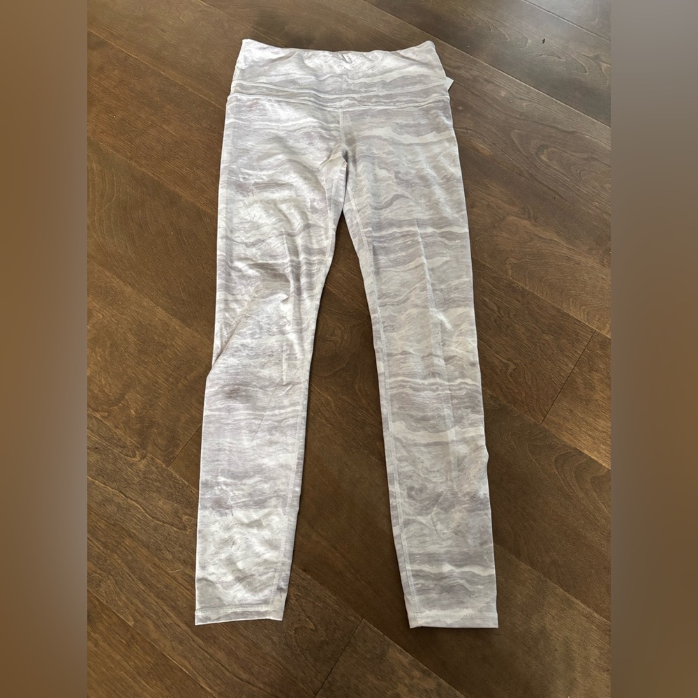 Varley Light Gray Marble Patterned Leggings
